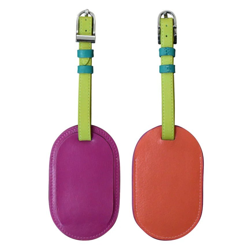Round Leather Luggage Tag - Leila Jewels