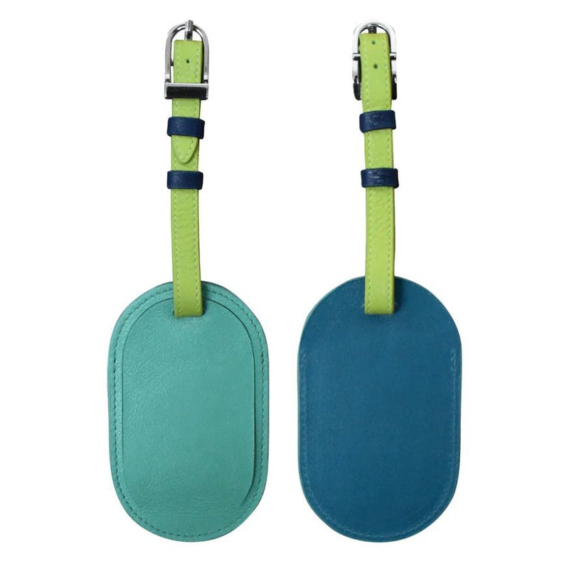 Round Leather Luggage Tag - Leila Jewels