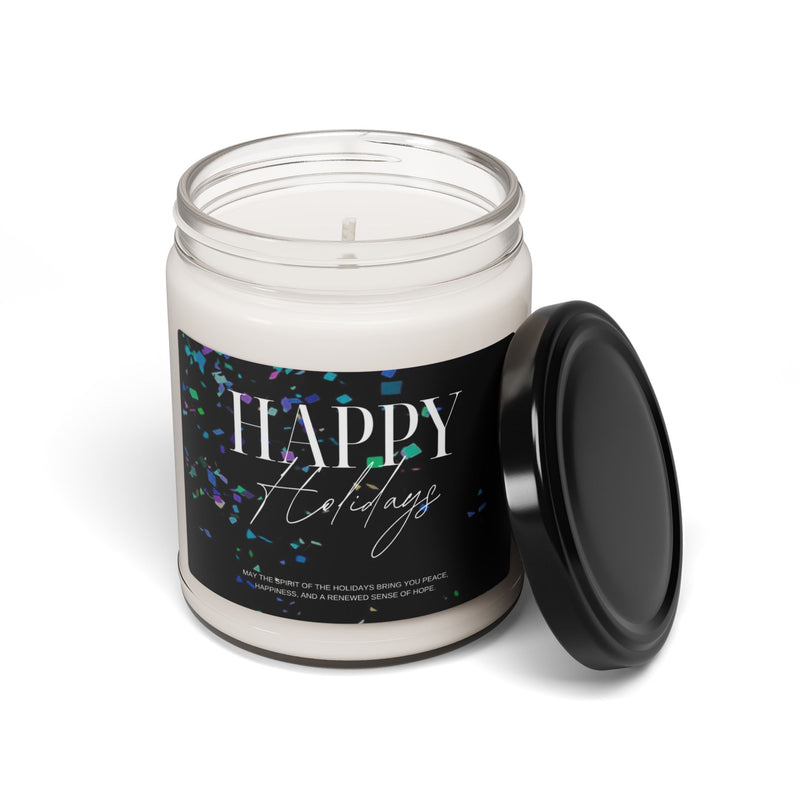 Happy Holidays Scented Soy Candle — 9oz Festive Fragranced Jar