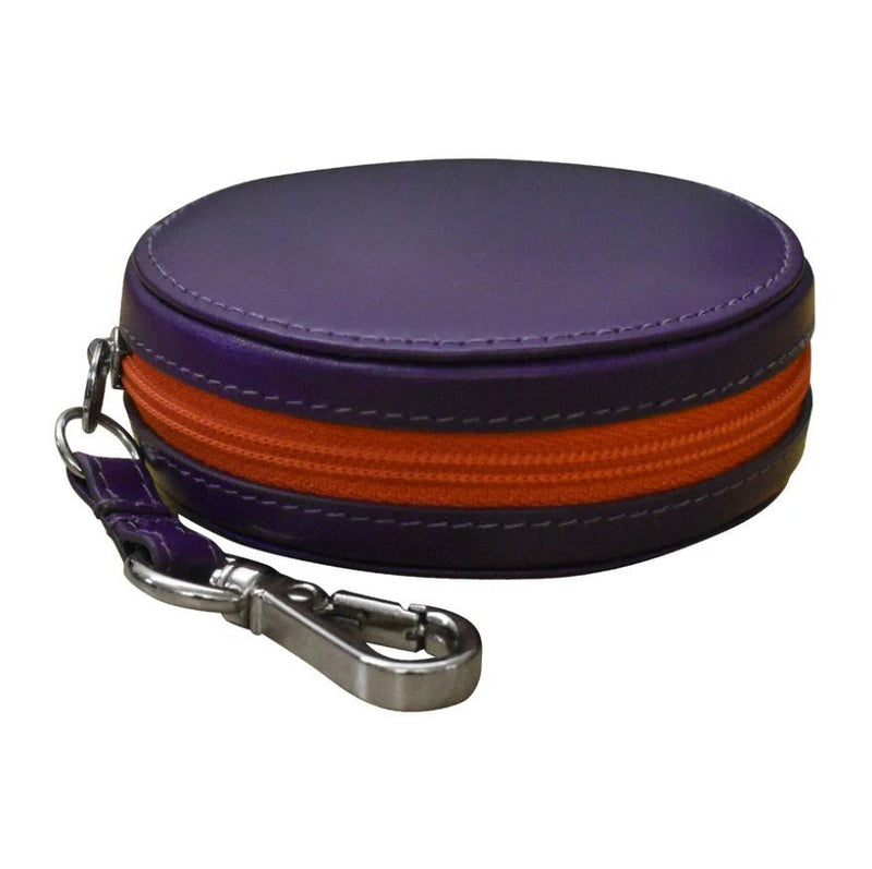 Round Leather Earbud Pouch Charm - Leila Jewels