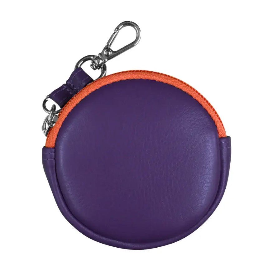 Round Leather Earbud Pouch Charm - Leila Jewels