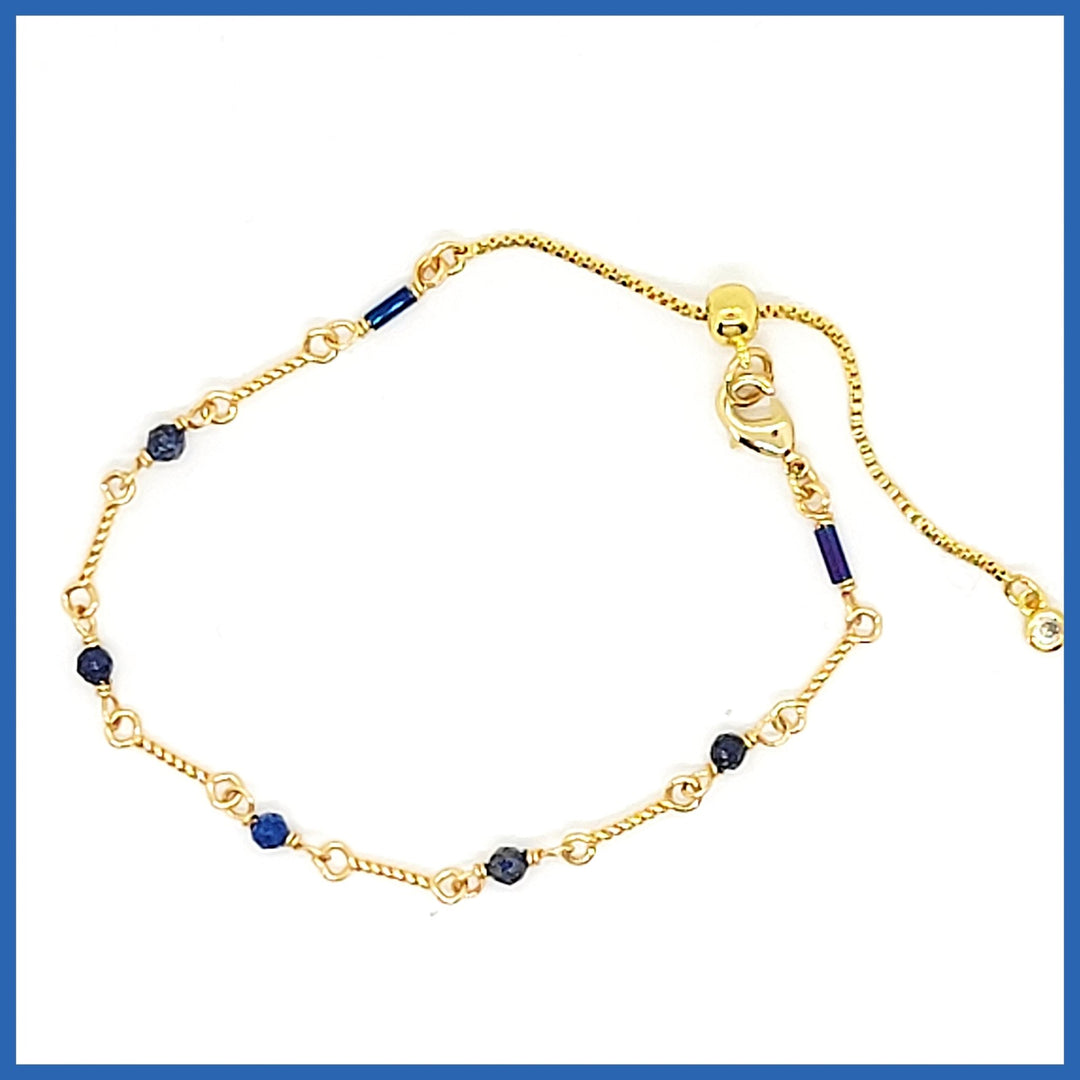 Gemstone Bead Pull Bracelet - Leila Jewels