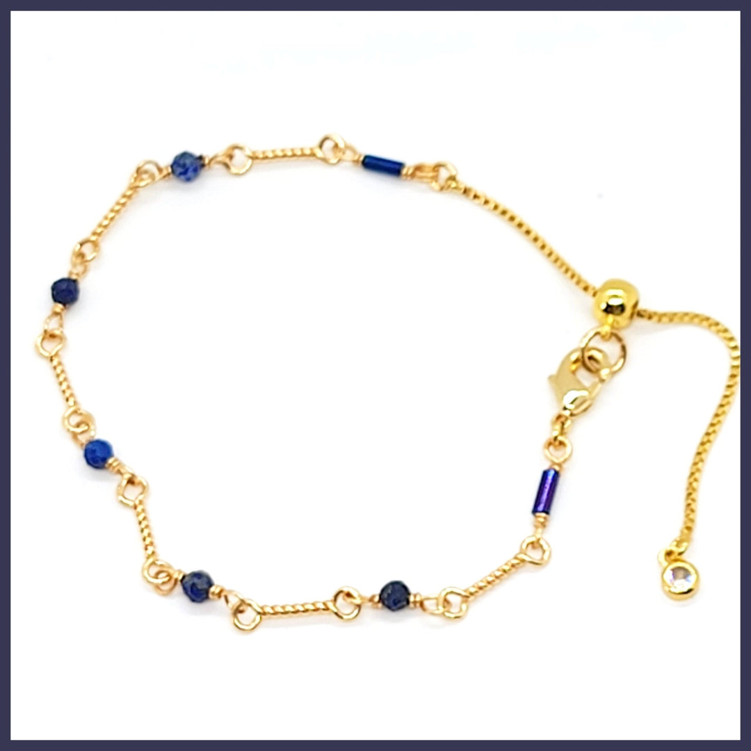 Gemstone Bead Pull Bracelet - Leila Jewels