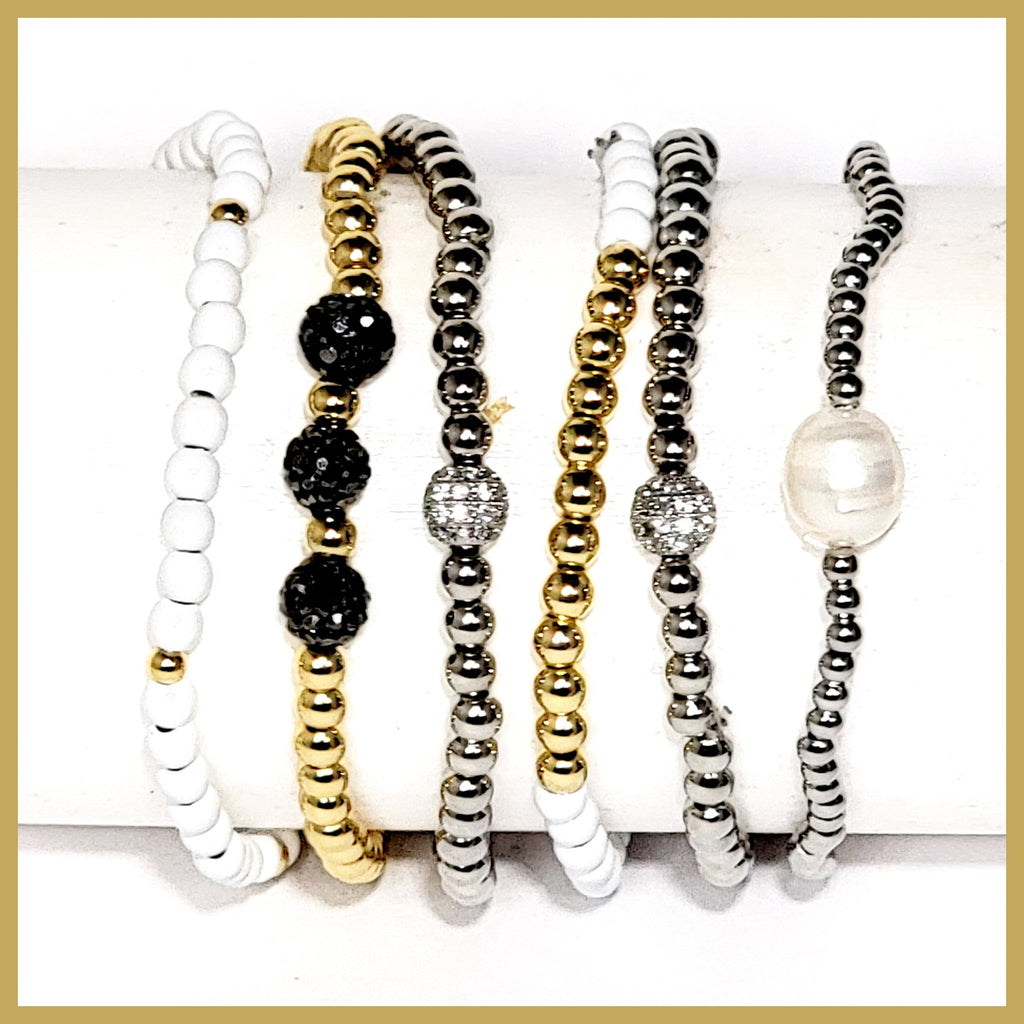 stretchy beaded bracelets leila jewels