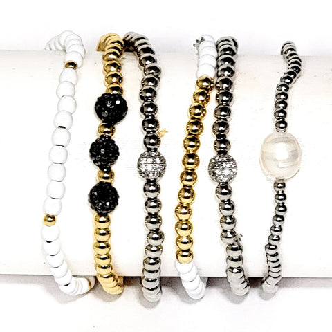 stretchy beaded bracelets leila jewels