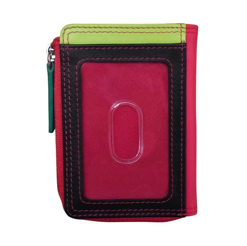 Leather Credit Card / ID Holder with Zip Pocket - Leila Jewels