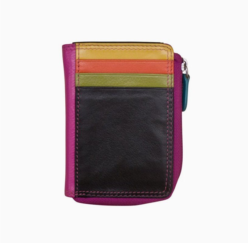 Leather Credit Card / ID Holder with Zip Pocket - Leila Jewels