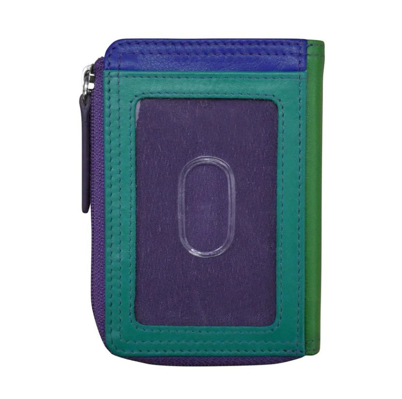 Leather Credit Card / ID Holder with Zip Pocket - Leila Jewels