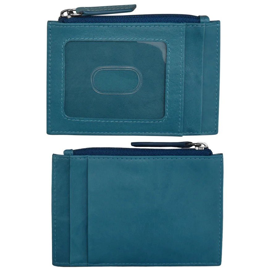 Leather Zip Pocket ID / Card Holder - Leila Jewels