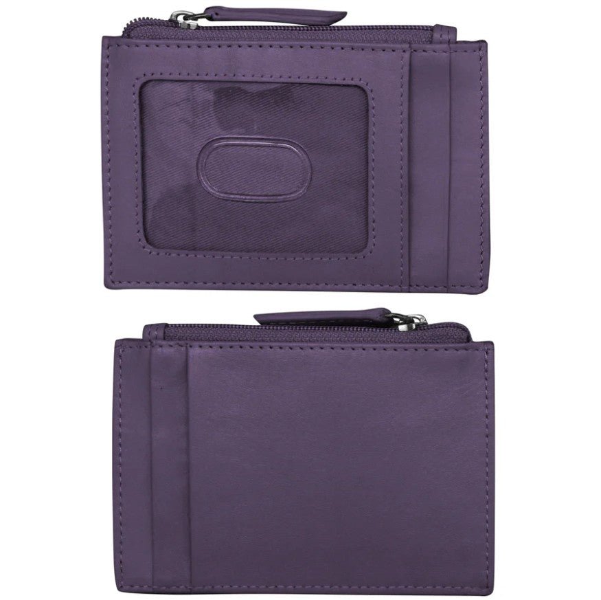 Leather Zip Pocket ID / Card Holder - Leila Jewels