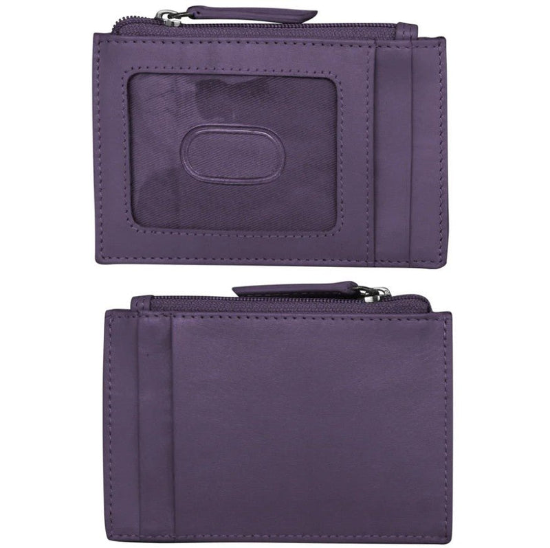 Leather Zip Pocket ID / Card Holder - Leila Jewels
