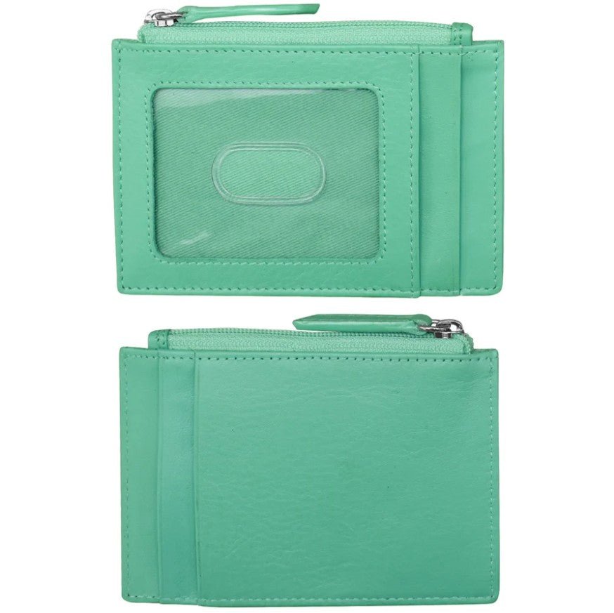 Leather Zip Pocket ID / Card Holder - Leila Jewels