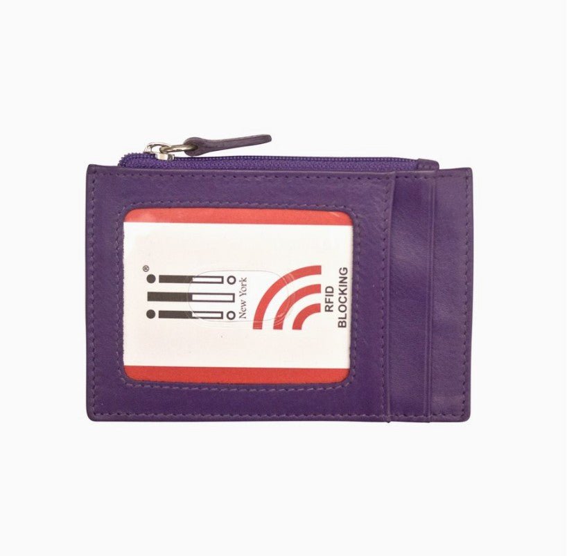 Leather Zip Pocket ID / Card Holder - Leila Jewels