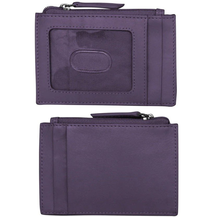 Leather Zip Pocket ID / Card Holder - Leila Jewels