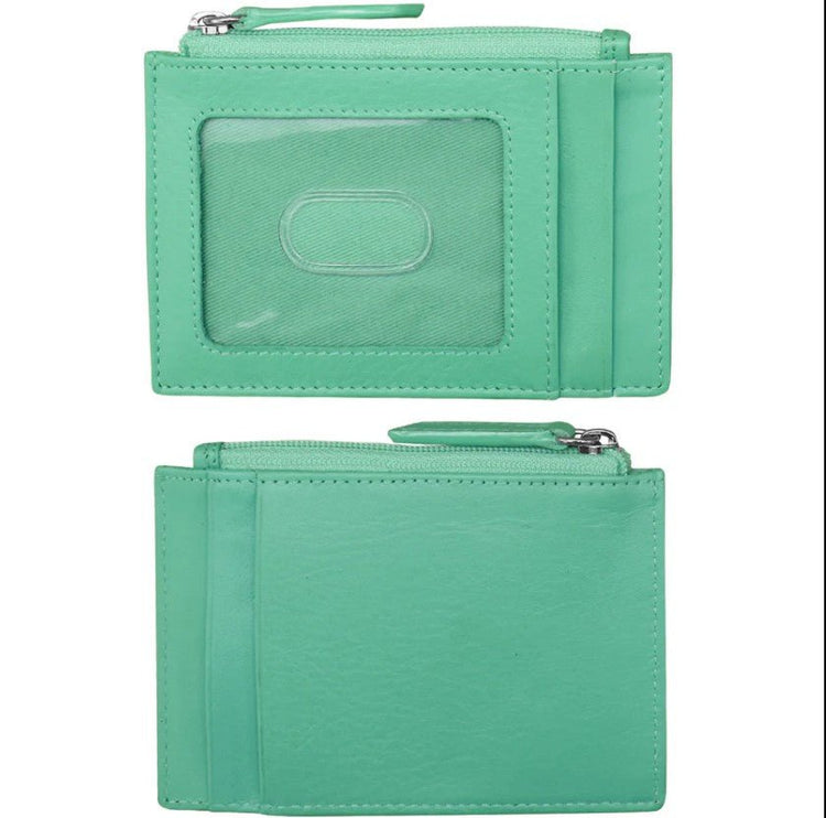 Leather Zip Pocket ID / Card Holder - Leila Jewels