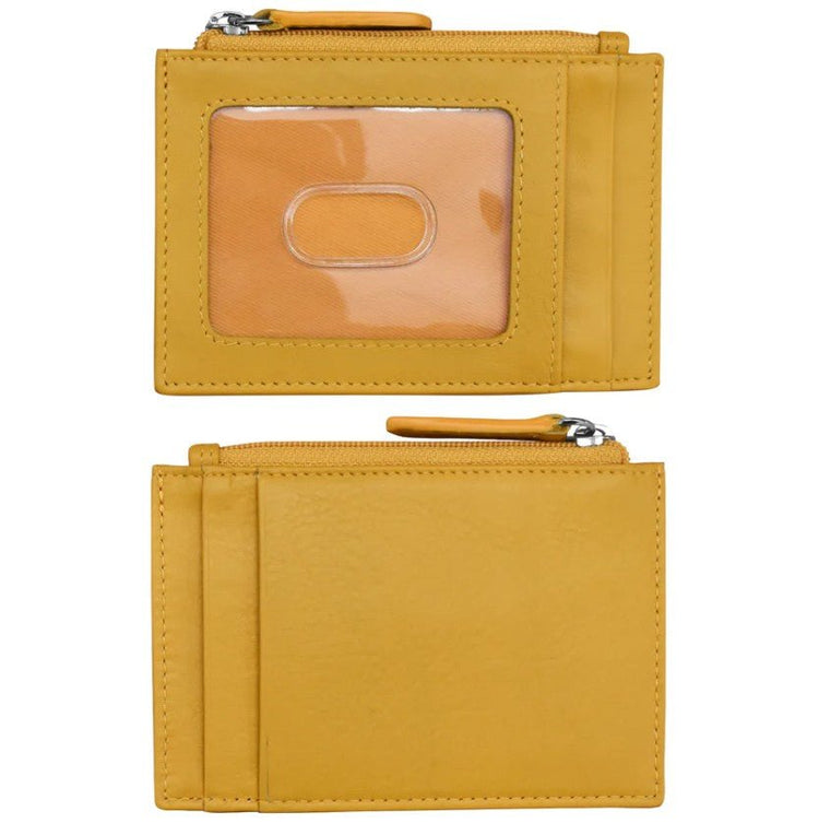 Leather Zip Pocket ID / Card Holder - Leila Jewels