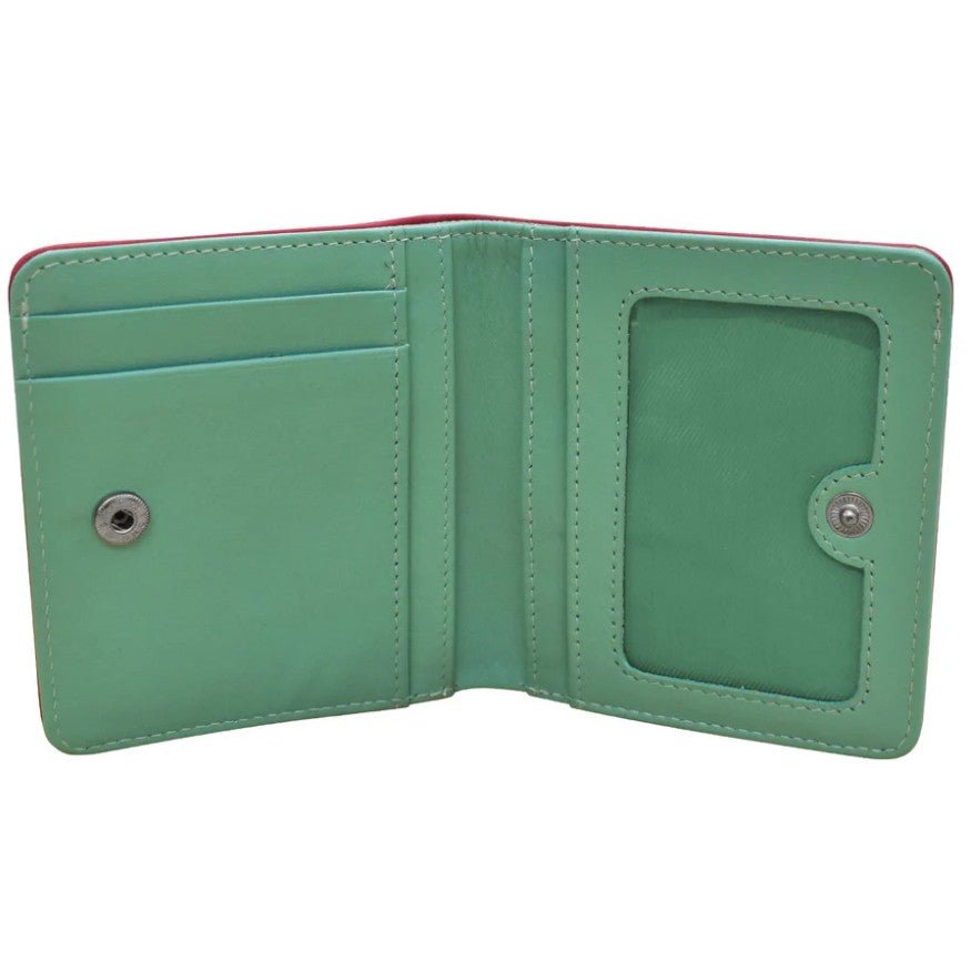 Leather Bi - Fold 2 - Tone Mini Wallet - Leila Jewels