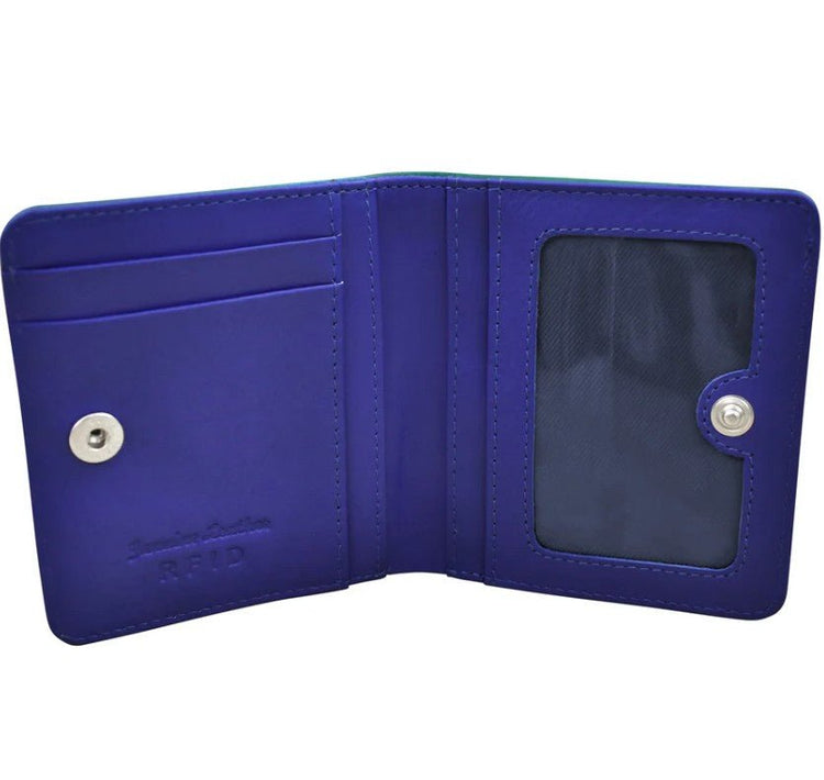 Leather Bi - Fold 2 - Tone Mini Wallet - Leila Jewels