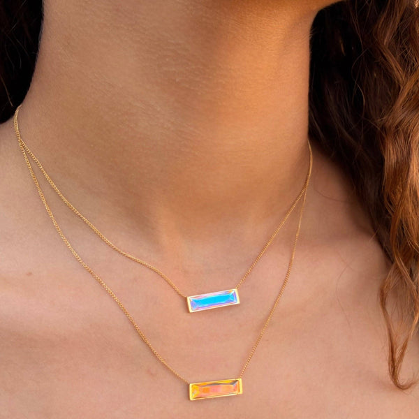 Aurora Crystal Bar Necklace - Leila Jewels