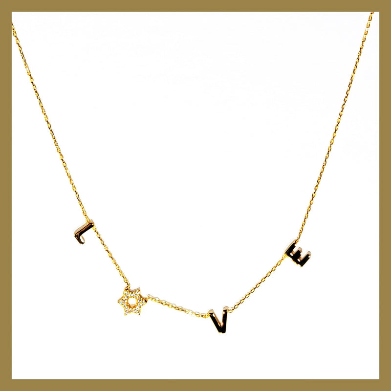 "Love" Star Necklace - Leila Jewels