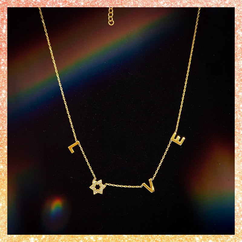 "Love" Star Necklace - Leila Jewels