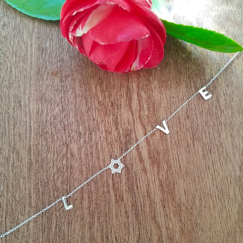 "Love" Star Necklace - Leila Jewels