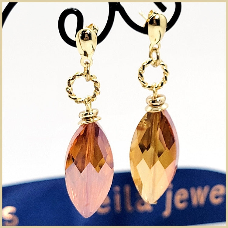 Long Murano Crystal Earrings - Leila Jewels