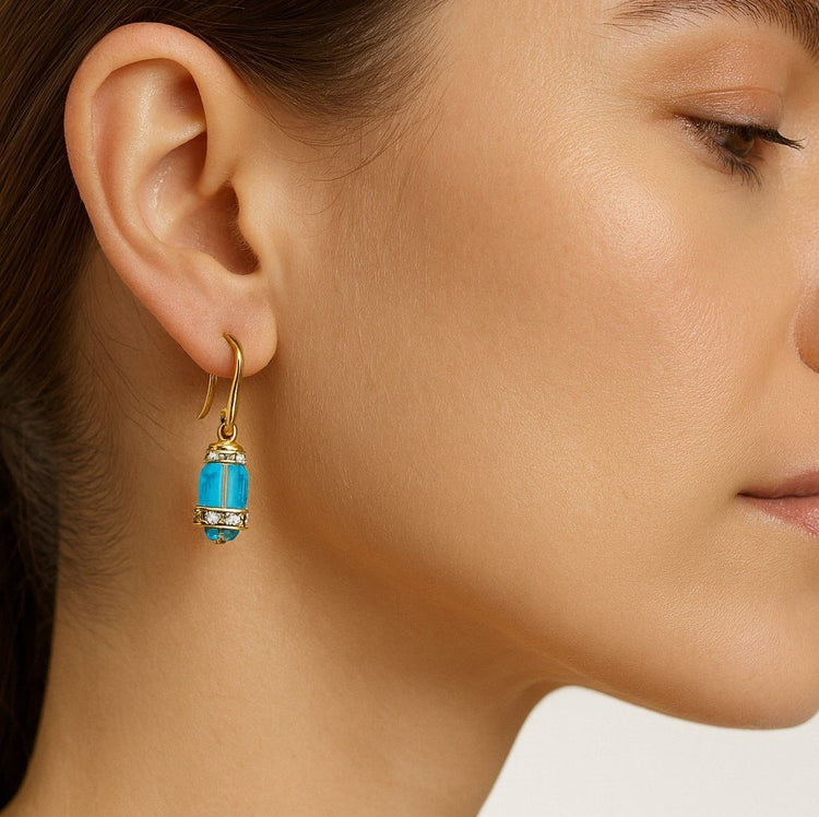 Murano Cube Dangle Earrings - Leila Jewels