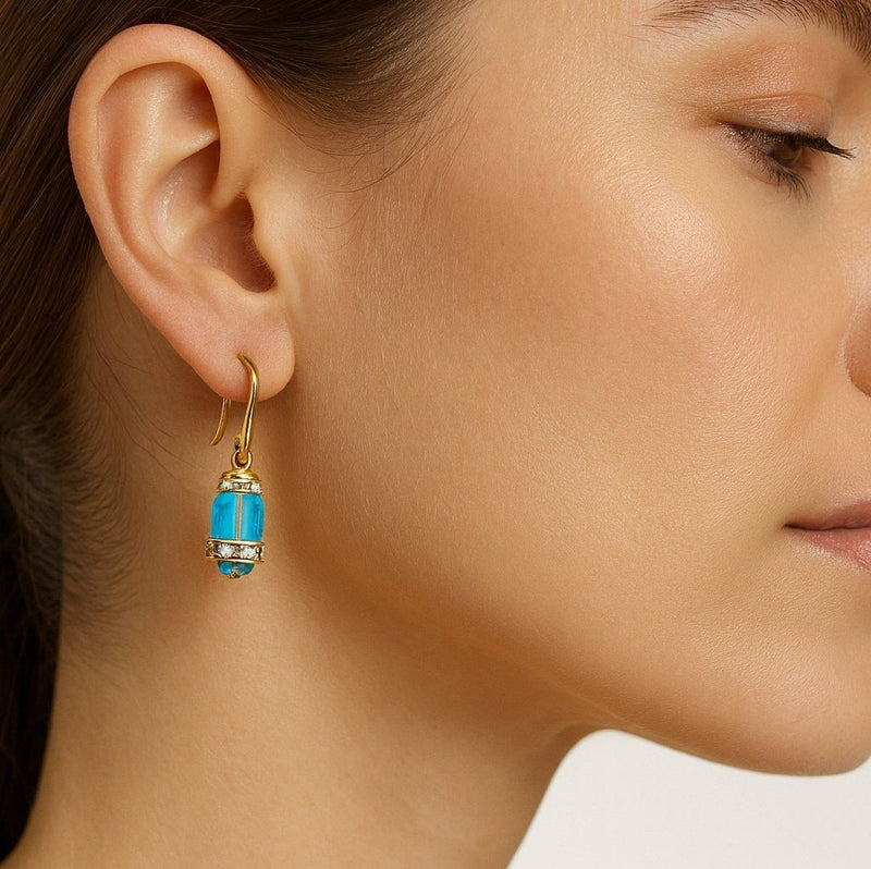 Murano Cube Dangle Earrings - Leila Jewels