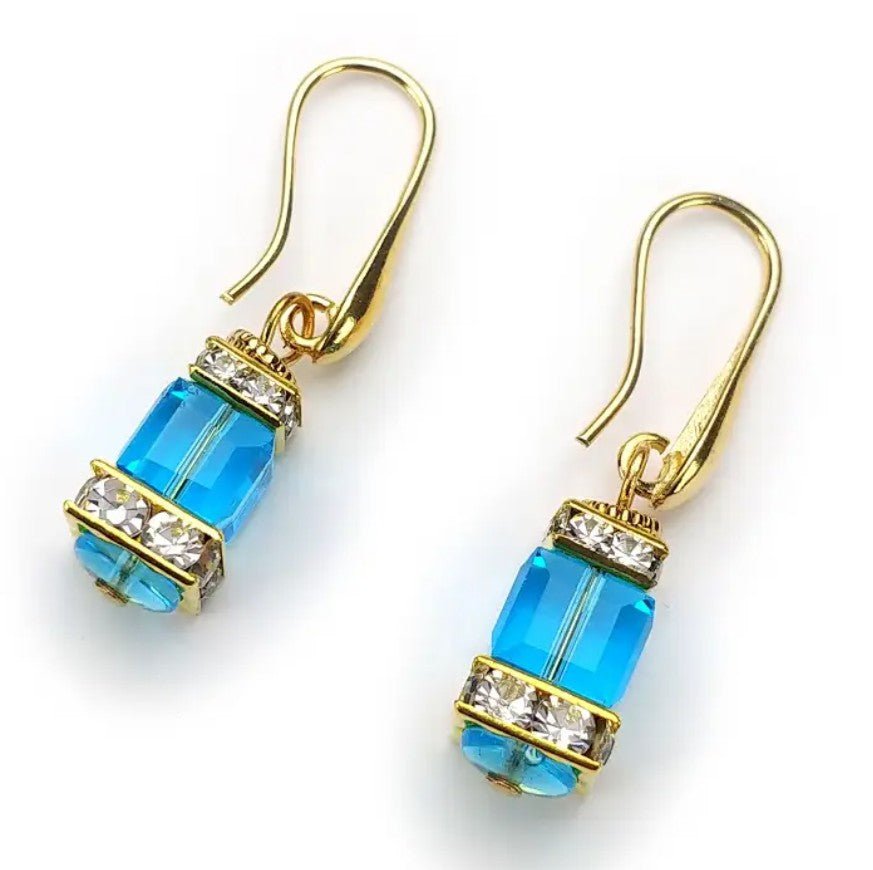 Murano Cube Dangle Earrings - Leila Jewels