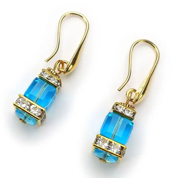 Murano Cube Dangle Earrings - Leila Jewels