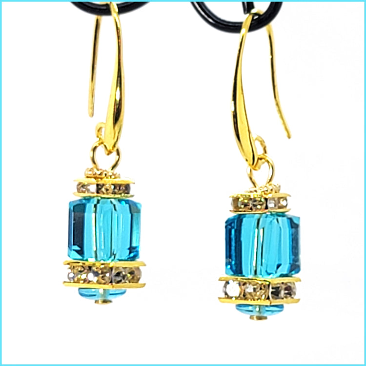 Murano Cube Dangle Earrings - Leila Jewels