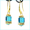 Murano Cube Dangle Earrings - Leila Jewels