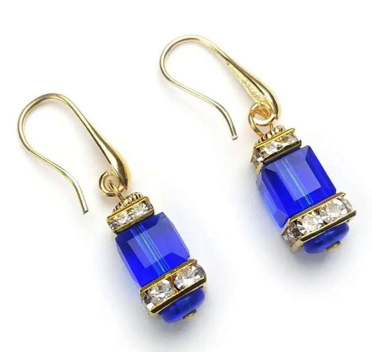 Murano Cube Dangle Earrings - Leila Jewels