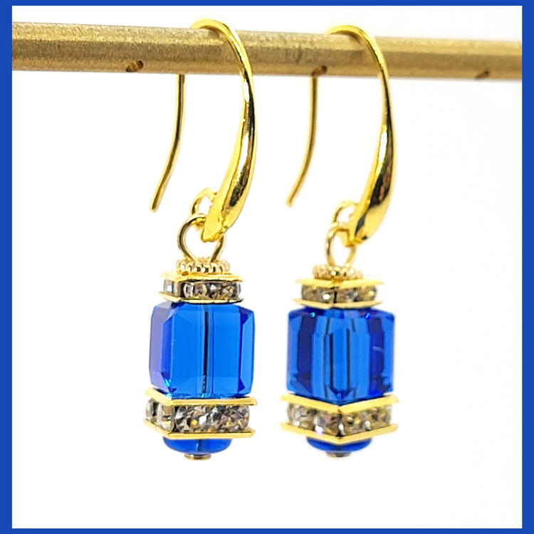 Murano Cube Dangle Earrings - Leila Jewels