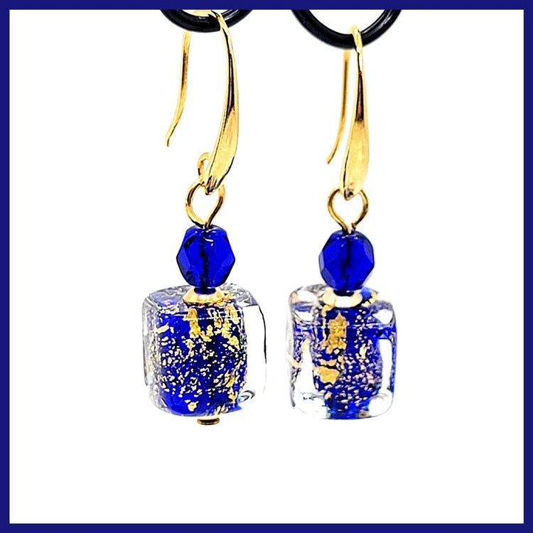 Murano Crystal "Cubo" Earrings - Leila Jewels