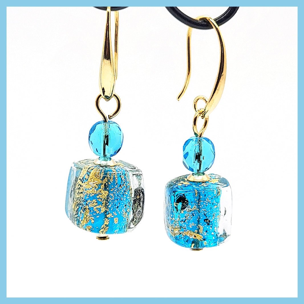 Murano Crystal "Cubo" Earrings - Leila Jewels