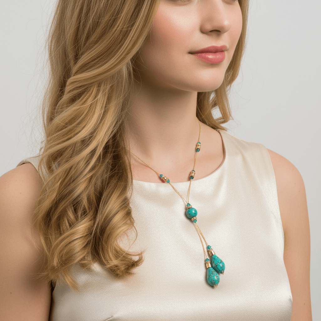 Murano Glass Drop Necklace - Leila Jewels