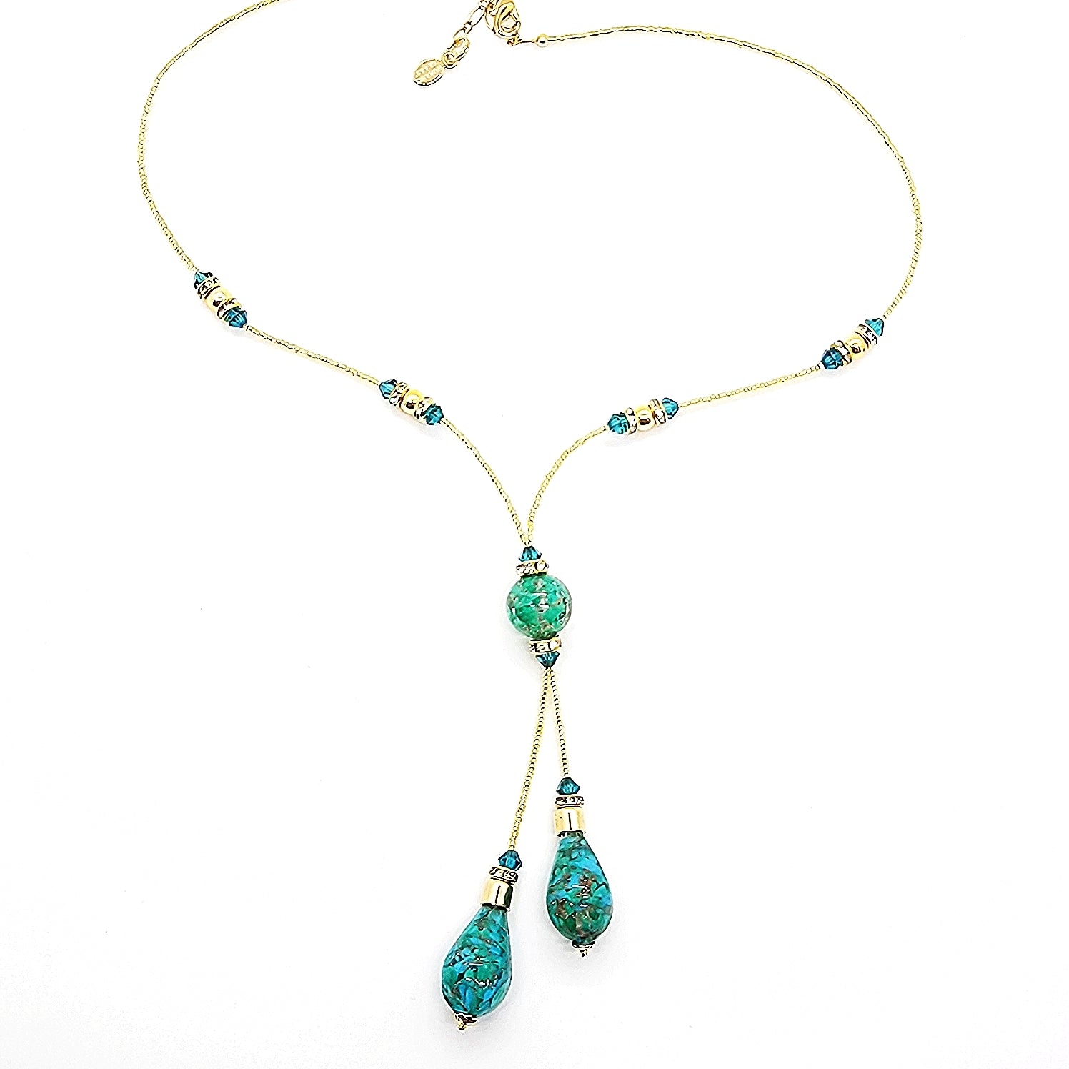 Murano Glass Drop Necklace - Leila Jewels
