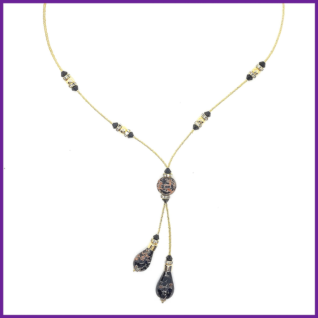 Murano Glass Drop Necklace - Leila Jewels