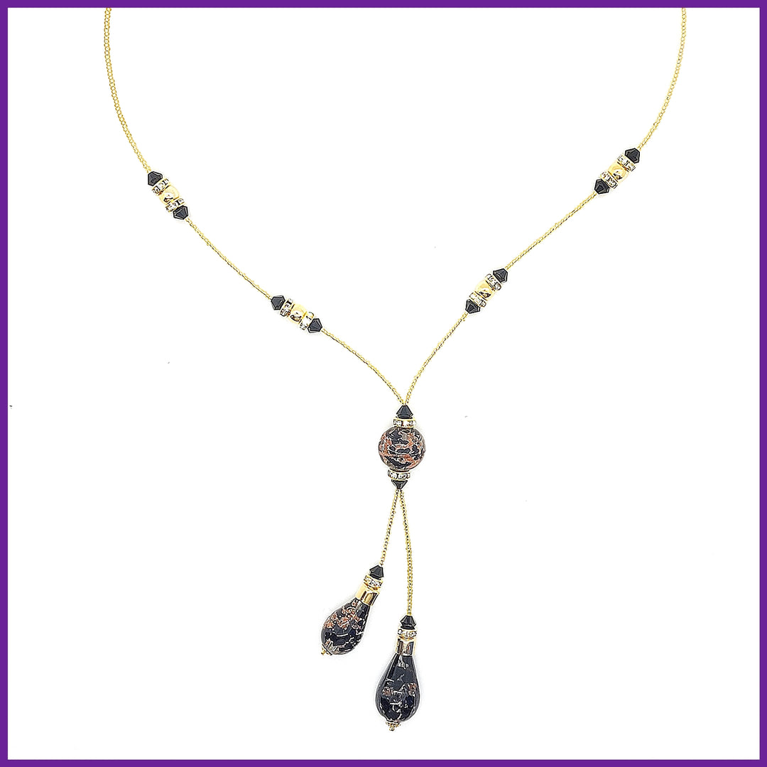 Murano Glass Drop Necklace - Leila Jewels
