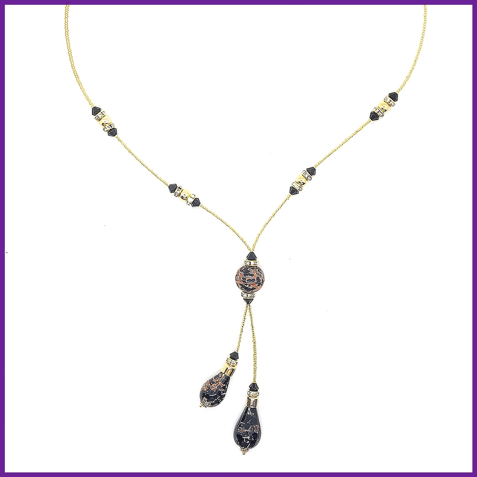 Murano Glass Drop Necklace - Leila Jewels