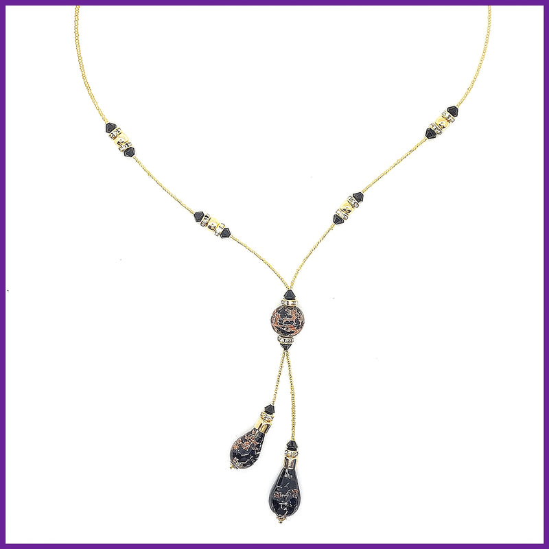 Murano Glass Drop Necklace - Leila Jewels