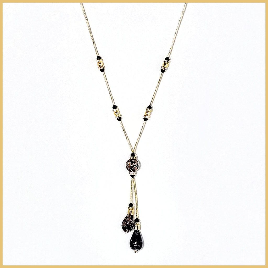 Murano Glass Drop Necklace - Leila Jewels