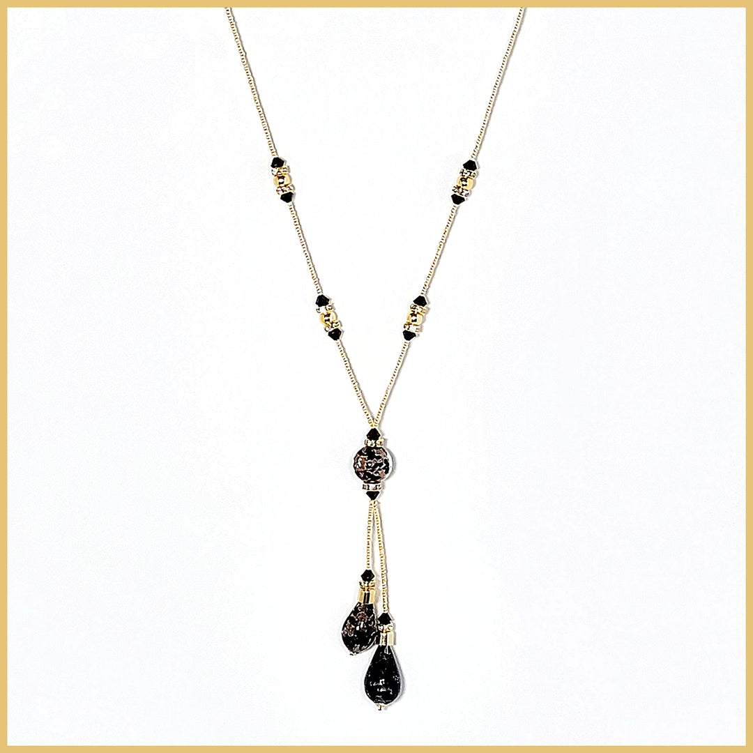 Murano Glass Drop Necklace - Leila Jewels