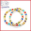 Multicolor and Gold Bead Murano Crystal and Pearls Bracelet - Leila Jewels