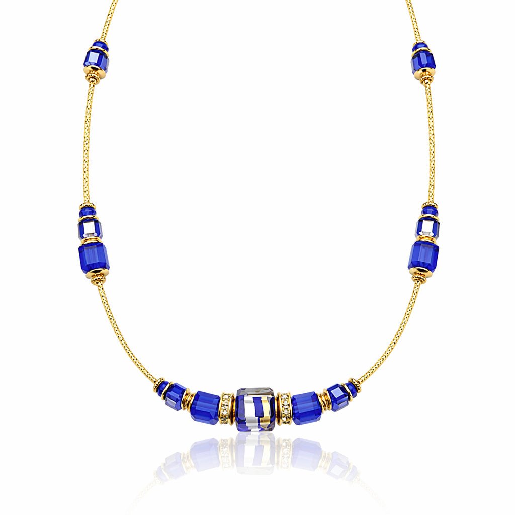 Murano Cobalt Cubes Necklace - Leila Jewels