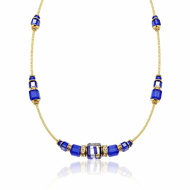 Murano Cobalt Cubes Necklace - Leila Jewels