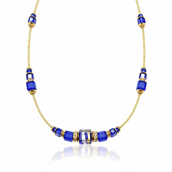 Murano Cobalt Cubes Necklace - Leila Jewels