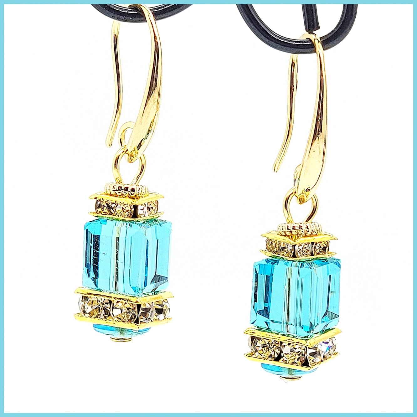 Square Murano Crystal Earrings - Leila Jewels